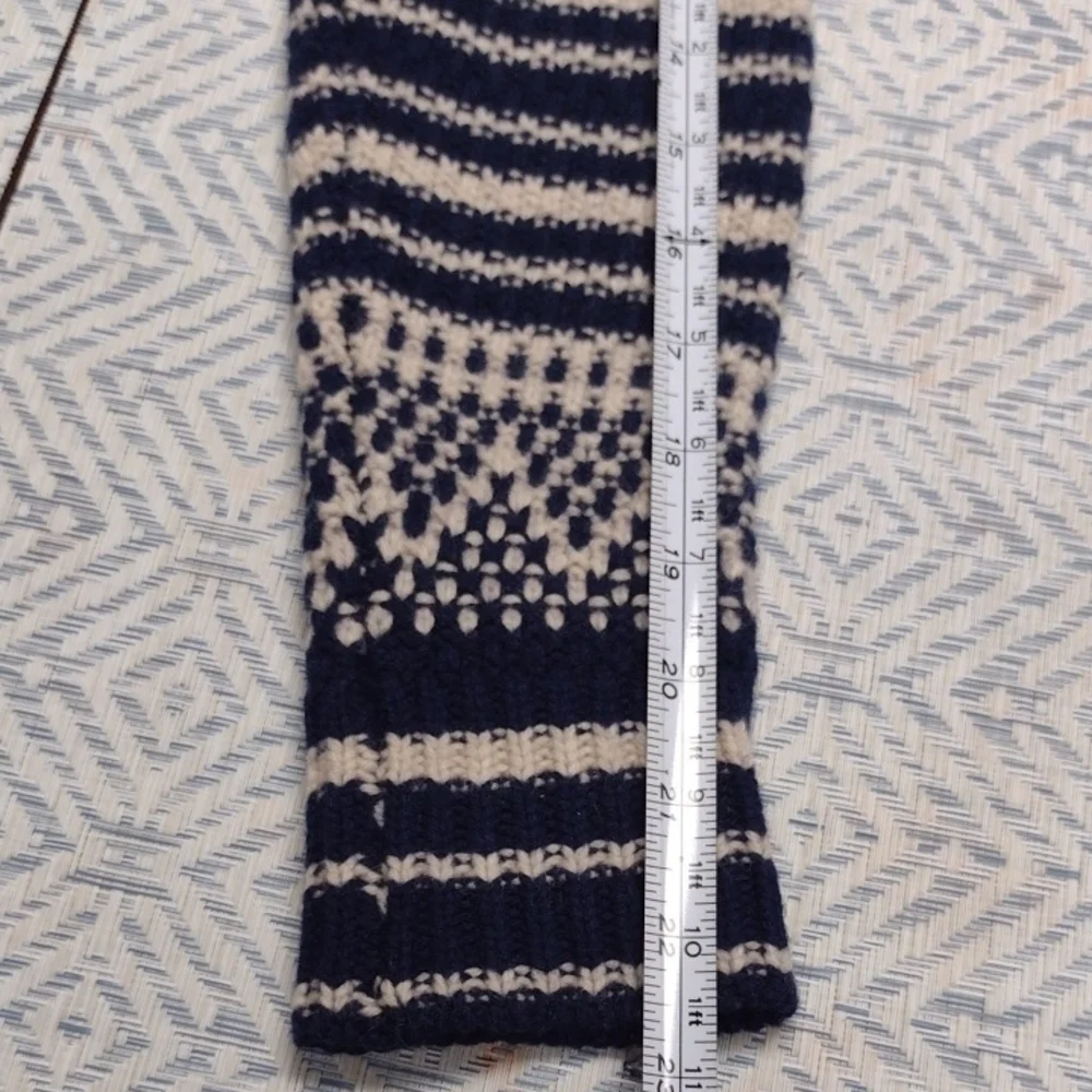 Madewell 100%Merino Wool Navy and Cream Striped Cardigan, Farm, Vacation, Y2K - Picture 12 of 12